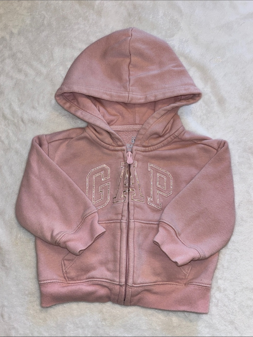 GAP Kids Dusty Pink Hooded Zip Sweatshirt 12-18 months